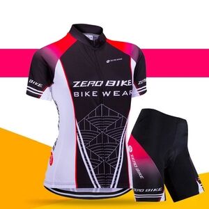 Zero Bike Cycling Jersey and Shorts Set - Black and Pink